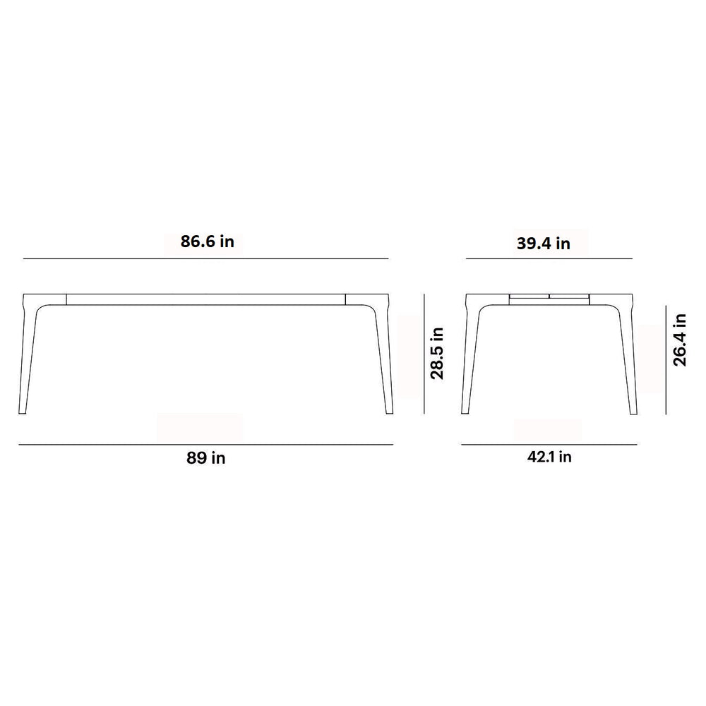 Paralel Rectangular Outdoor Dining Table