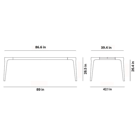 Paralel Rectangular Outdoor Dining Table