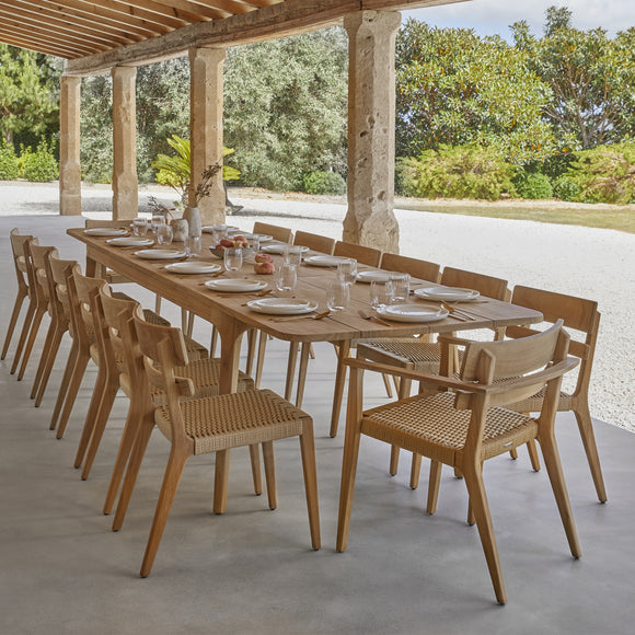 Paralel Rectangular Extendable Outdoor Dining Table