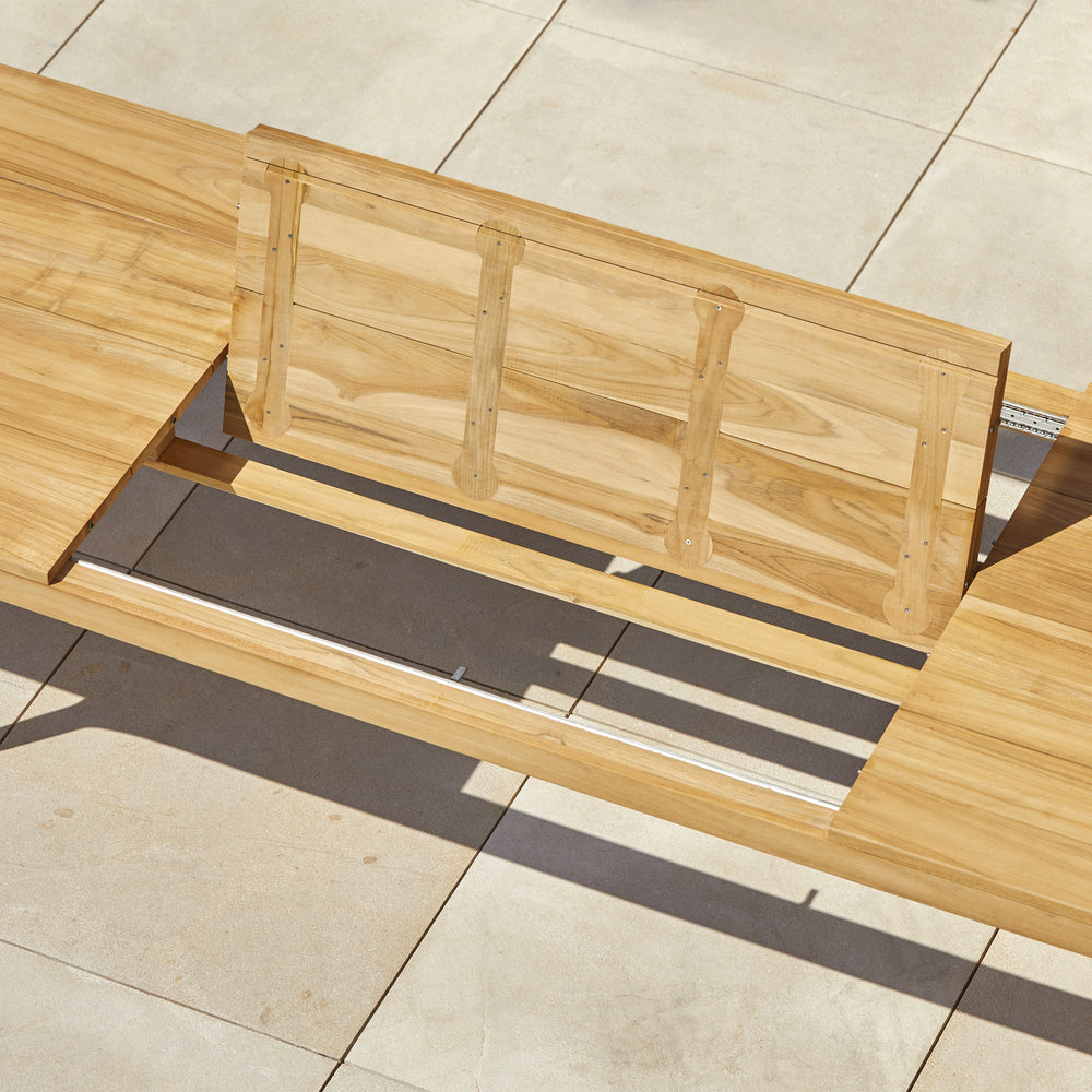 Paralel Rectangular Extendable Outdoor Dining Table