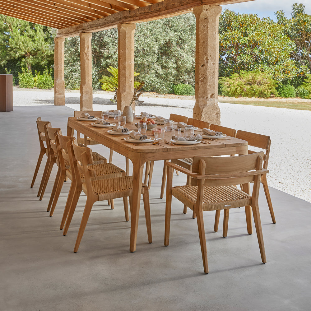 Paralel Rectangular Extendable Outdoor Dining Table