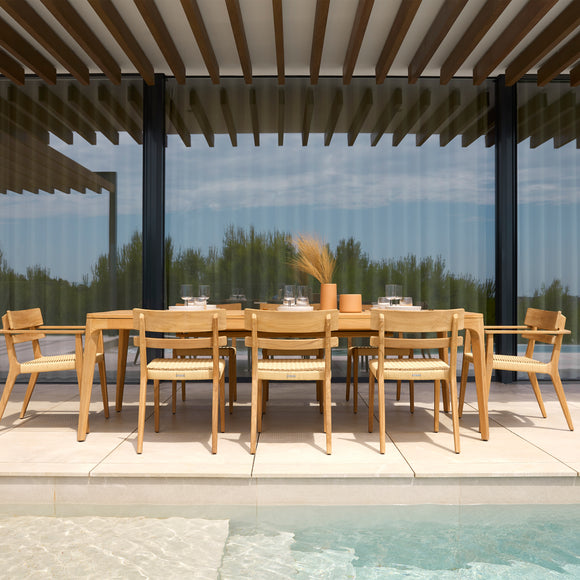 Paralel Rectangular Extendable Outdoor Dining Table