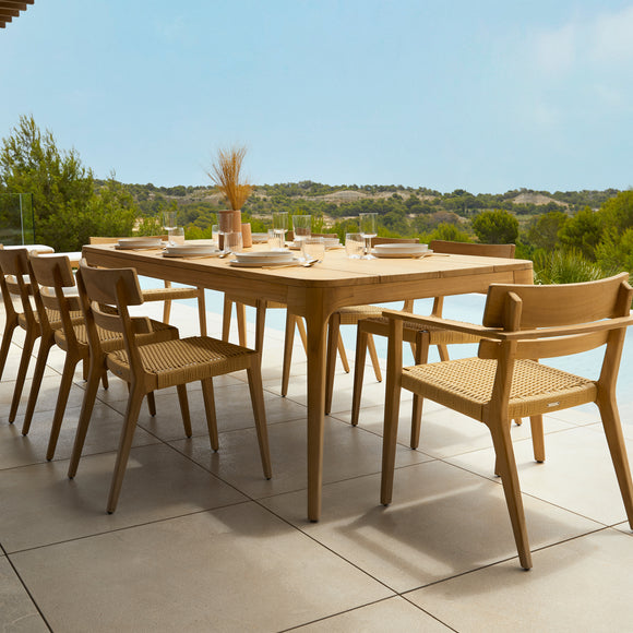 Paralel Rectangular Extendable Outdoor Dining Table