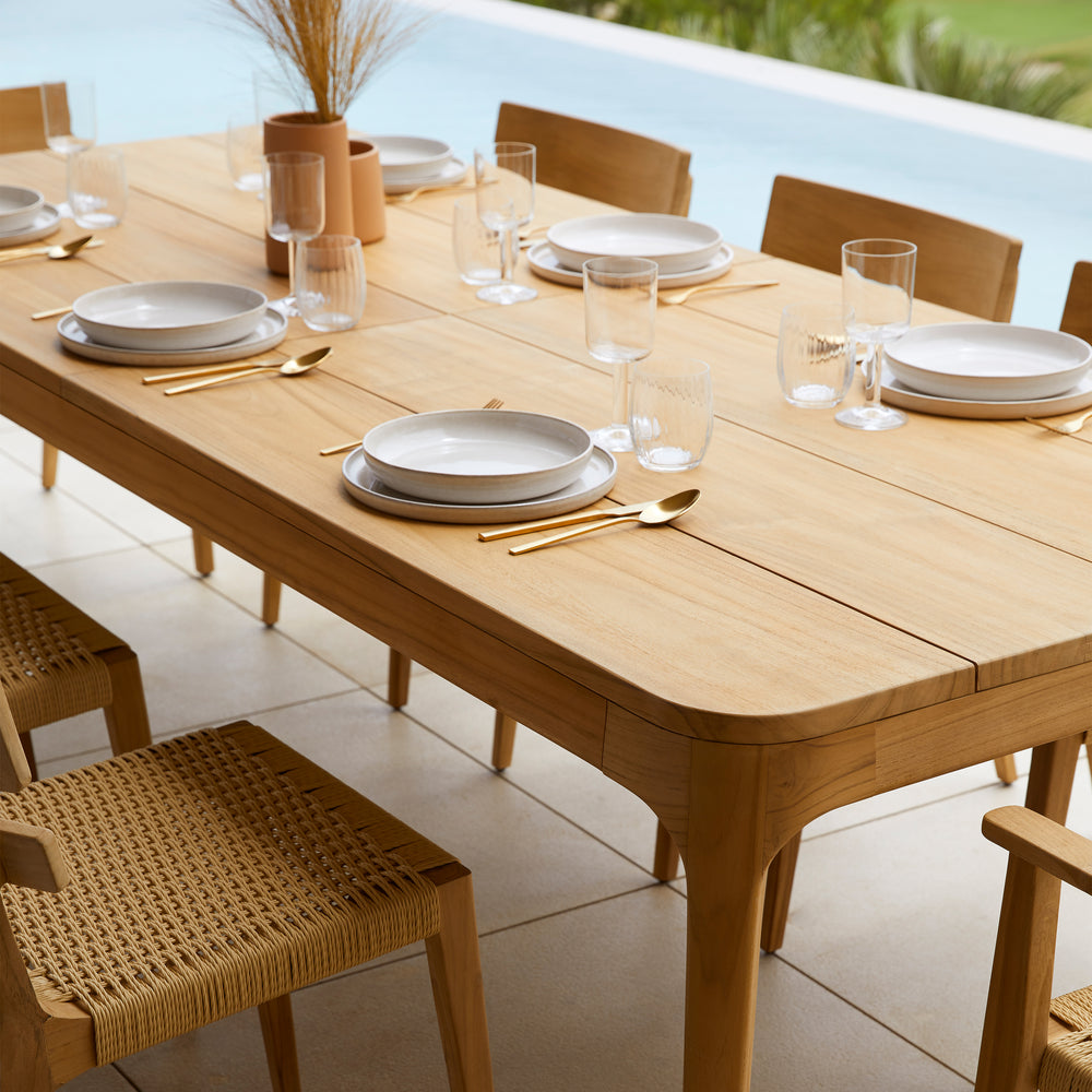 Paralel Rectangular Extendable Outdoor Dining Table