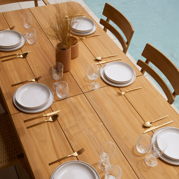 Paralel Rectangular Extendable Outdoor Dining Table