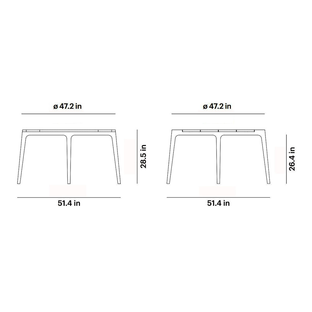 Paralel Round Outdoor Dining Table
