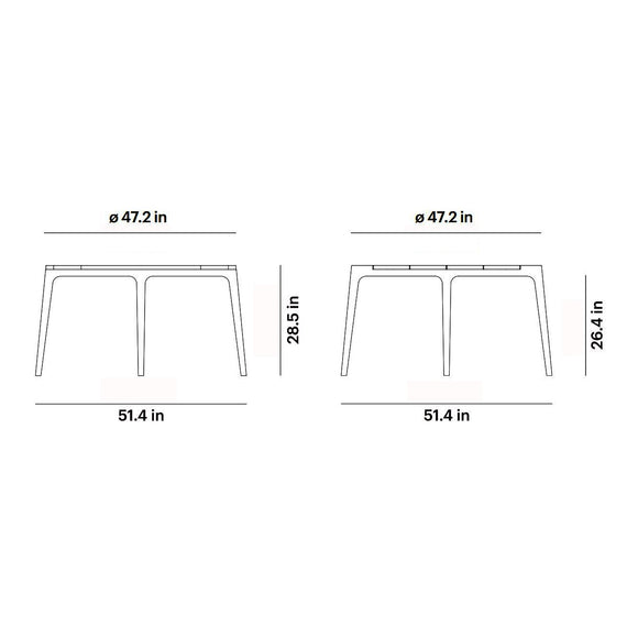 Paralel Round Outdoor Dining Table
