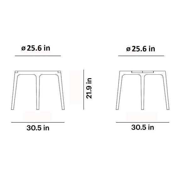 Paralel Round Outdoor Side Table