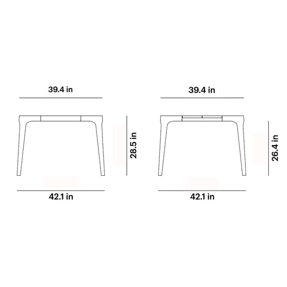 Paralel Square Outdoor Dining Table