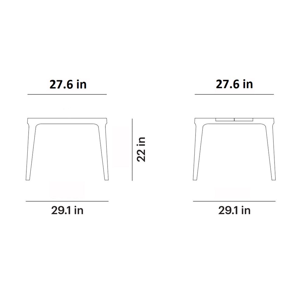 Paralel Square Outdoor Side Table