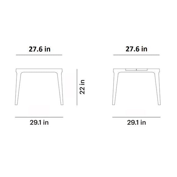 Paralel Square Outdoor Side Table