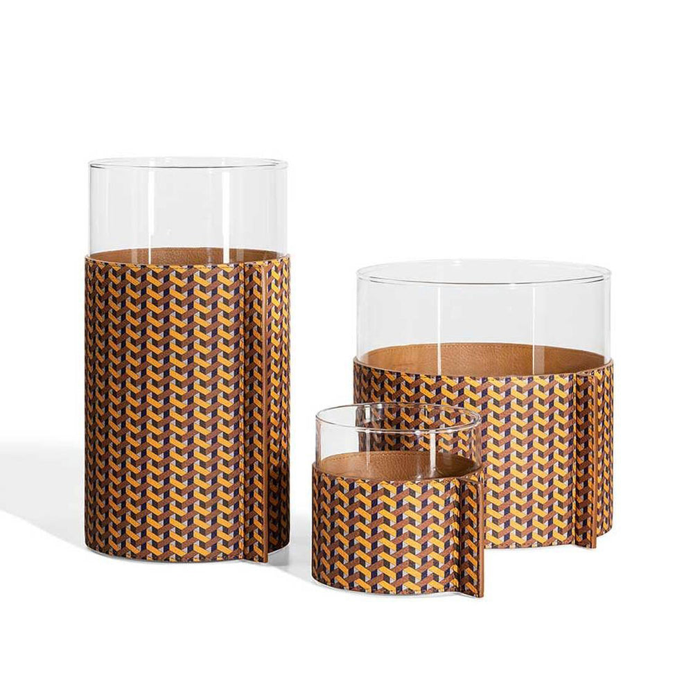 Leather Pot Glass Vase