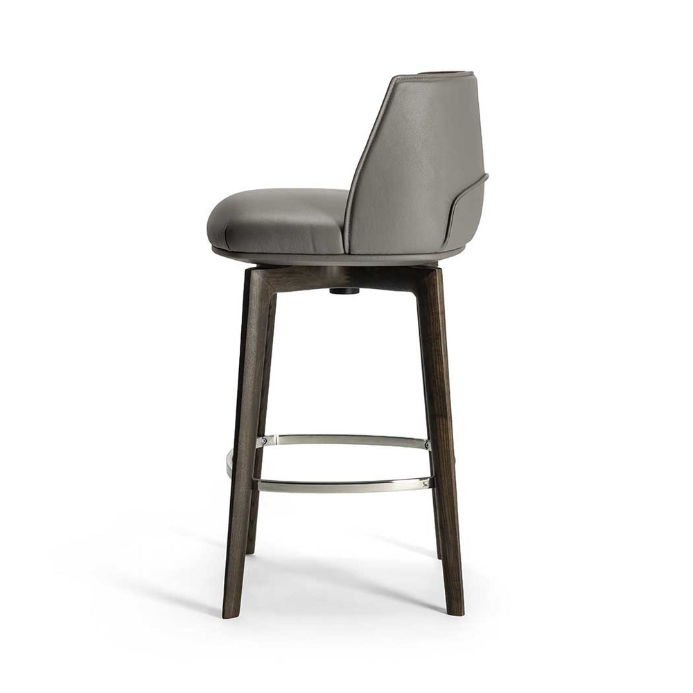 Archibald Swivel Stool with Wood Leg