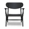 CH22 Lounge Chair  option Oak Painted Black / Black Paper Cord