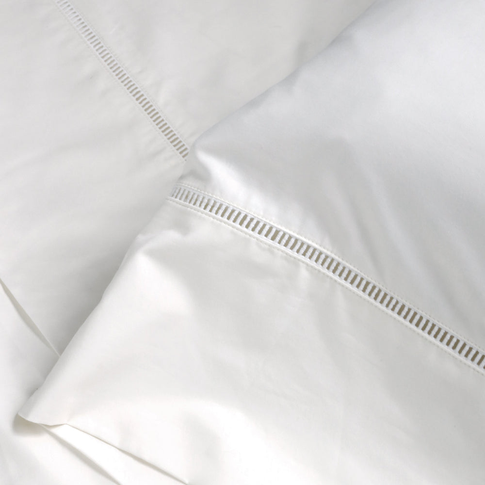 Como Ladder Stitch Cotton Sateen Sheet Set