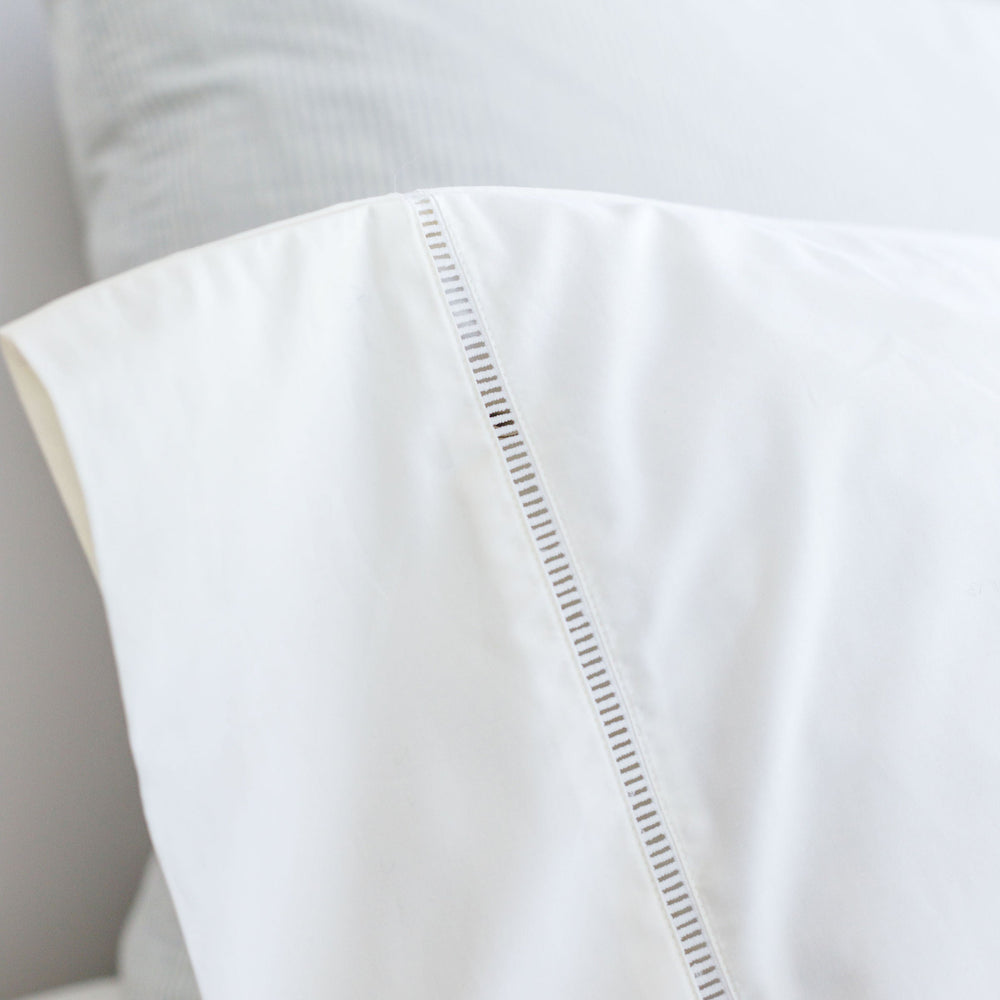 Como Ladder Stitch Cotton Sateen Sheet Set