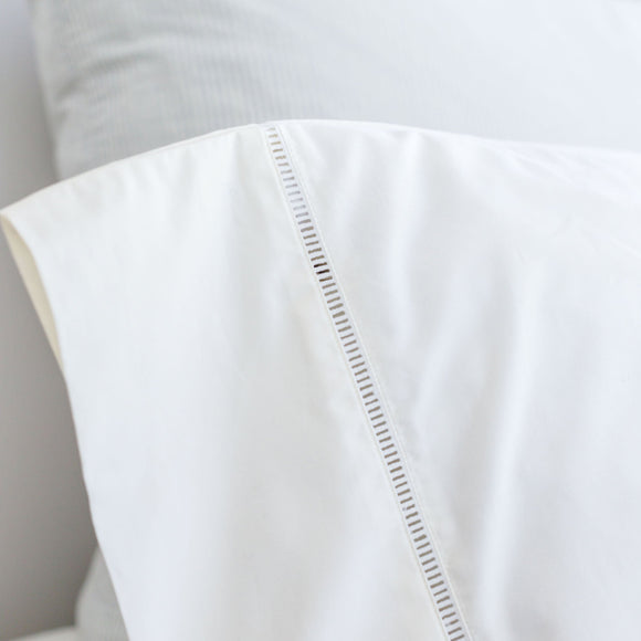 Como Ladder Stitch Cotton Sateen Sheet Set