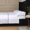 Skylar Cotton Percale Sheet Set  option White / Navy