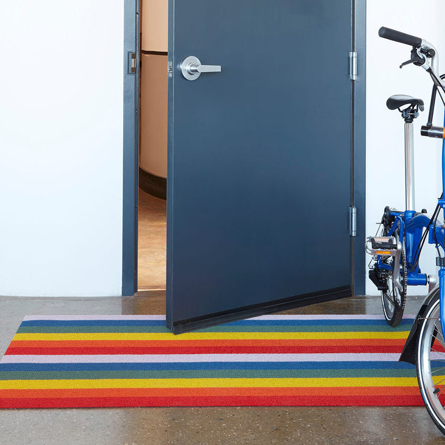 Rainbow Stripe Indoor/Outdoor Shag Floormat