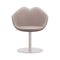 XOXO Dining Armchair with Round Base  option Novartiplast White 12787 Leather