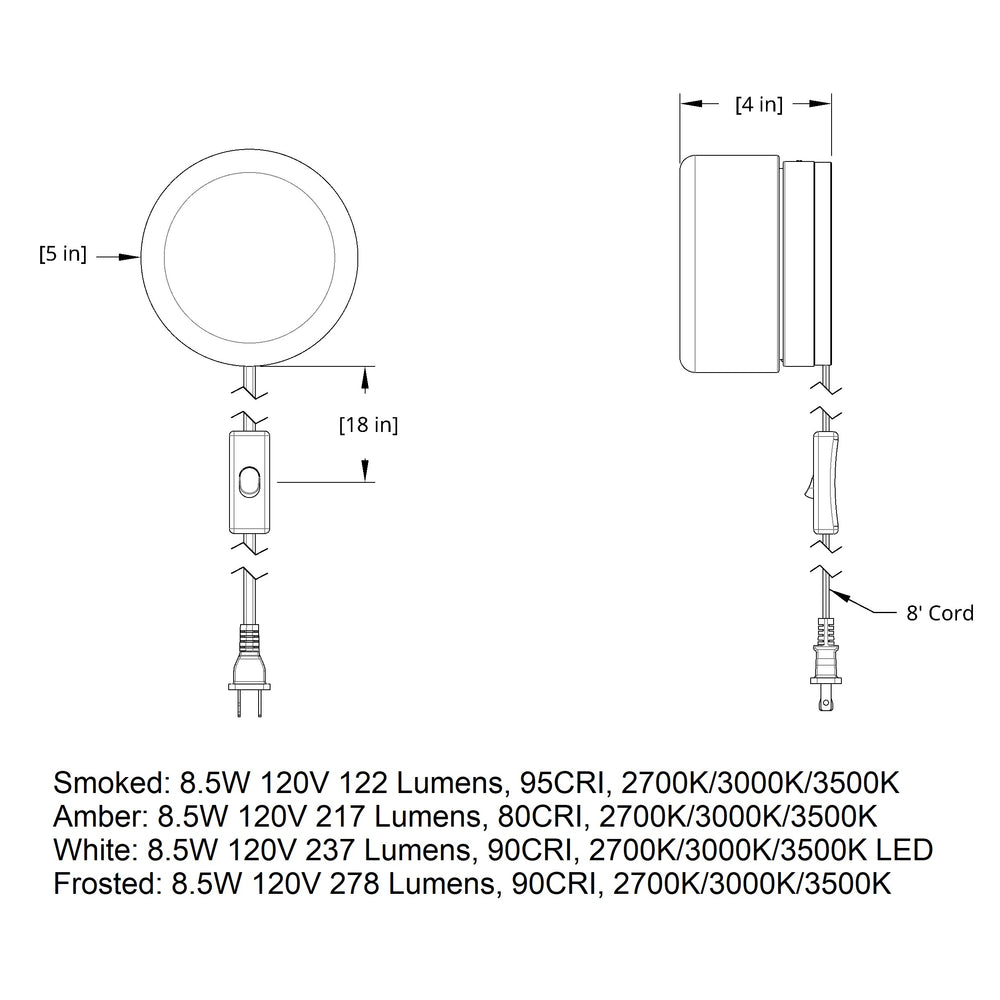 Dimple Corded LED Wall Sconce