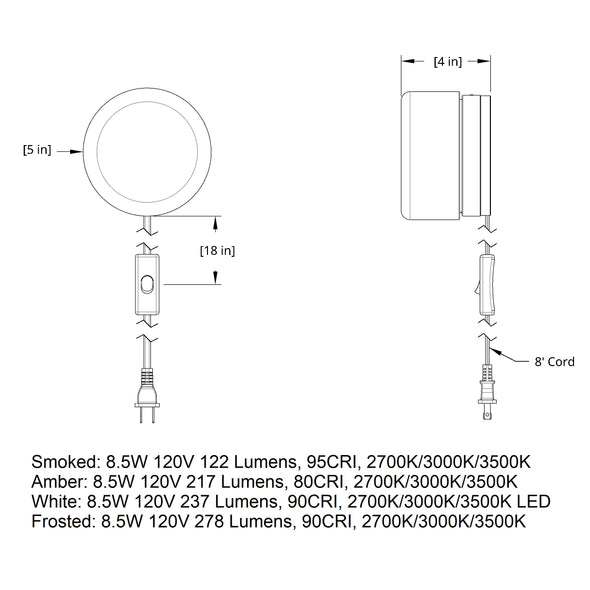Dimple Corded LED Wall Sconce