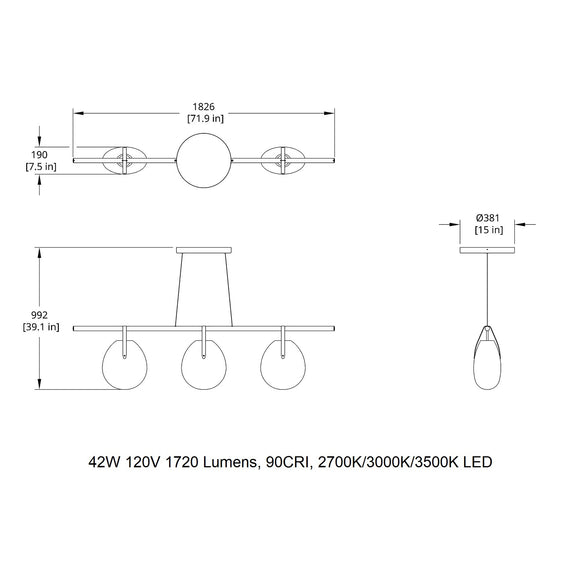 Gala 114-Inch LED Pendant Light