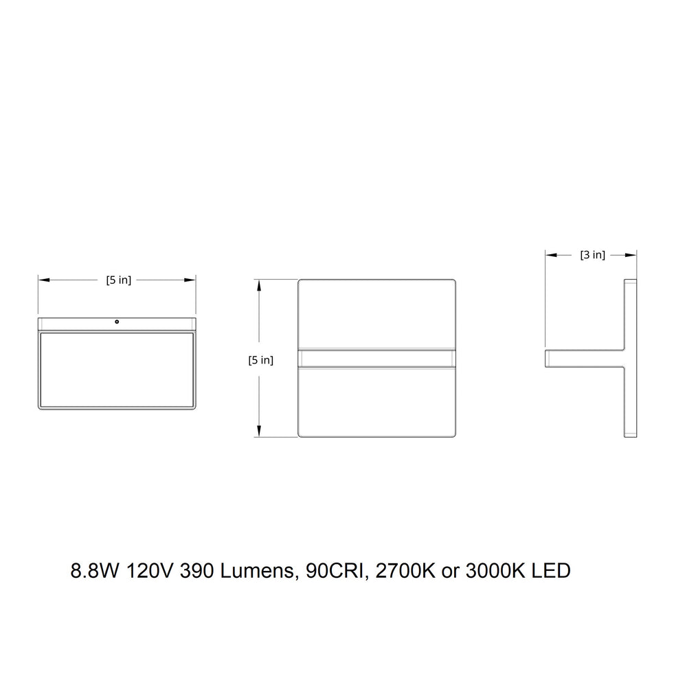 Ledge Square LED Wall Sconce