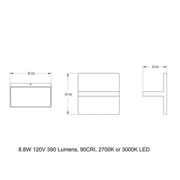 Ledge Square LED Wall Sconce