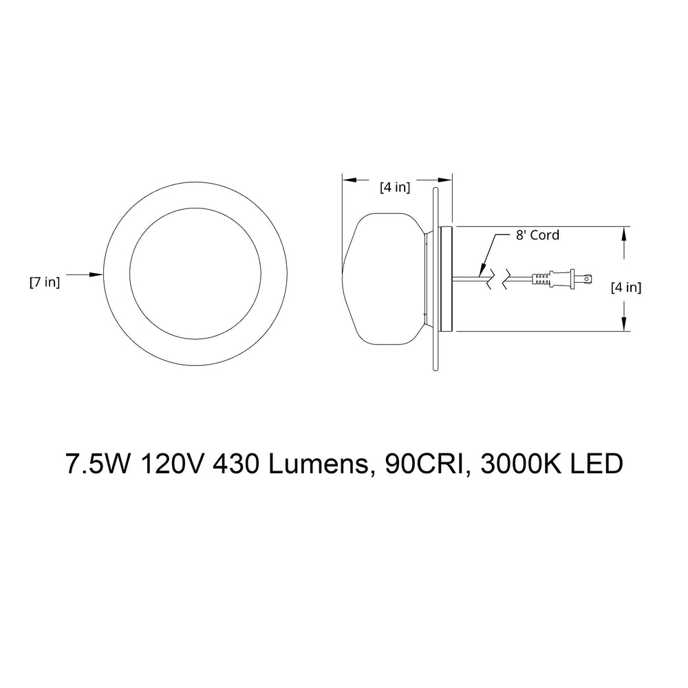 Pastille Disc Corded LED Wall Sconce