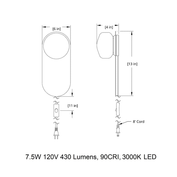 Pastille Wayfind Corded LED Wall Sconce