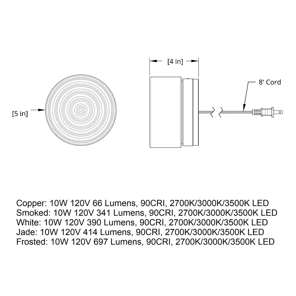Ripple Corded LED Wall Sconce