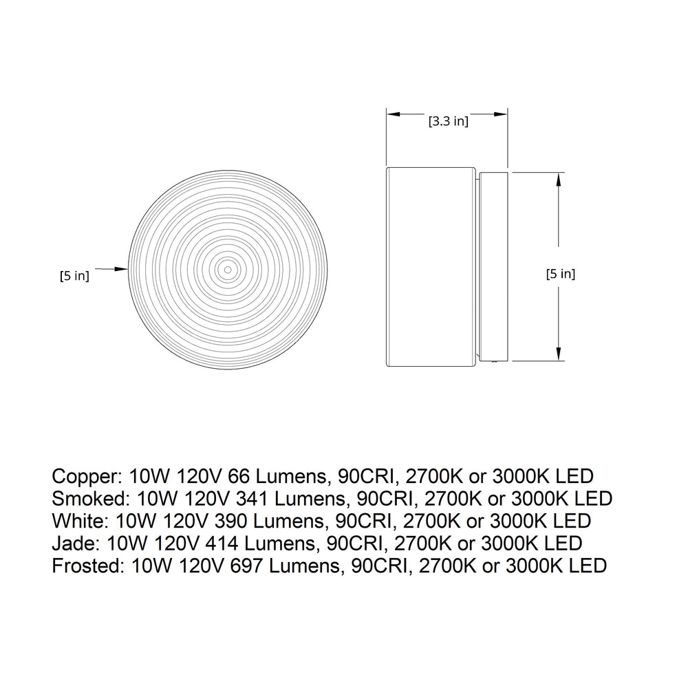 Ripple Outdoor LED Flush Mount
