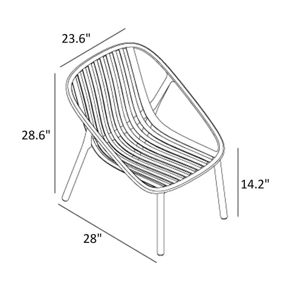 Bini Stacking Outdoor Lounge Armchair (Set of 4)
