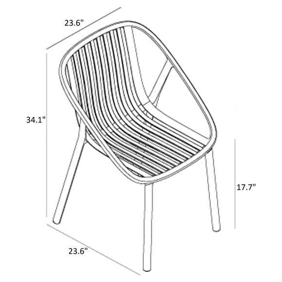 Bini Stacking Outdoor Armchair (Set of 4)