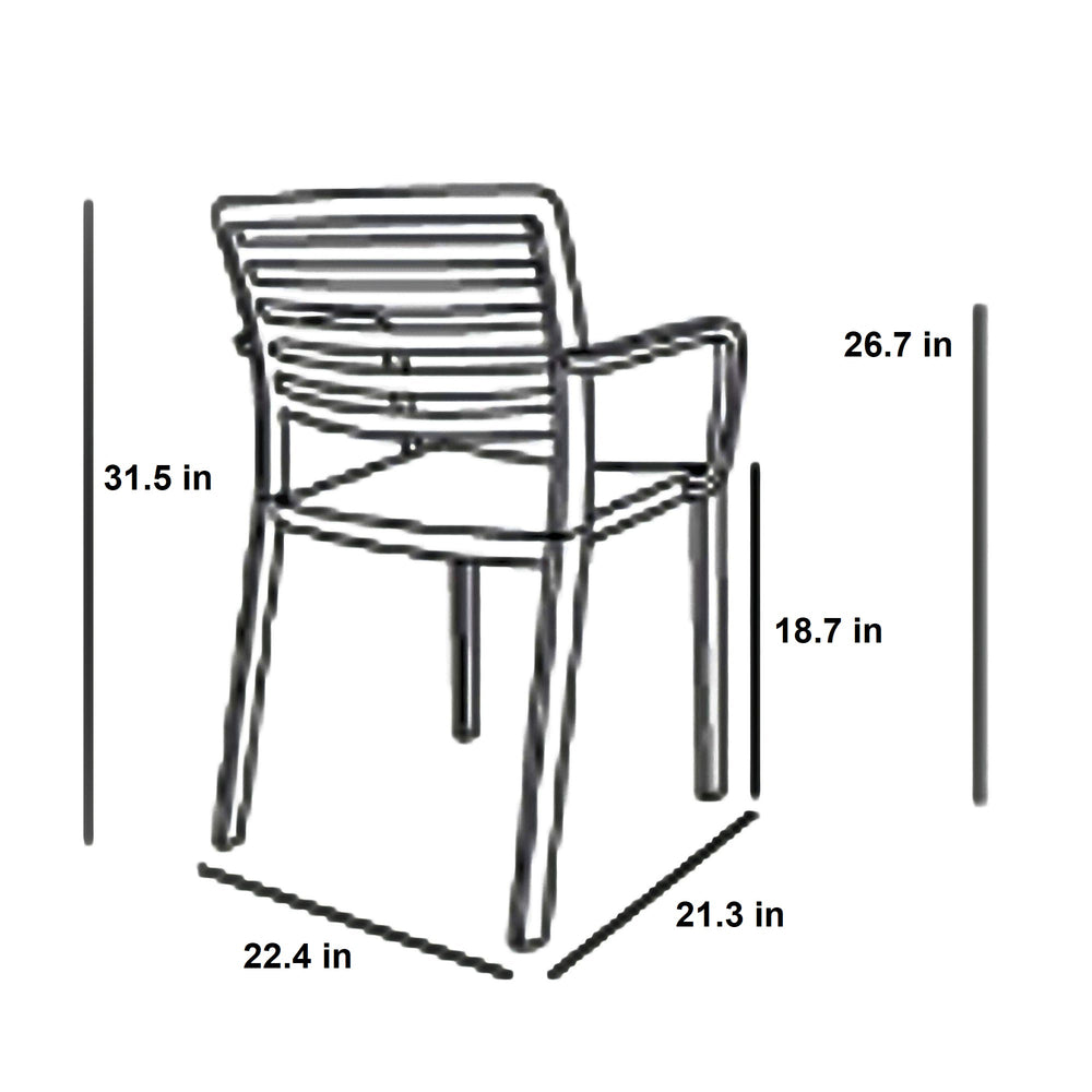 Lama Stacking Outdoor Dining Armchair (Set of 4)