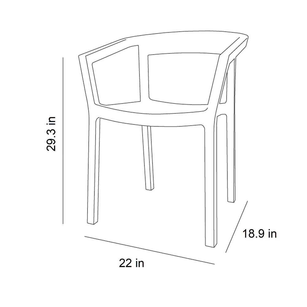 Peach Stacking Outdoor Dining Armchair (Set of 4)