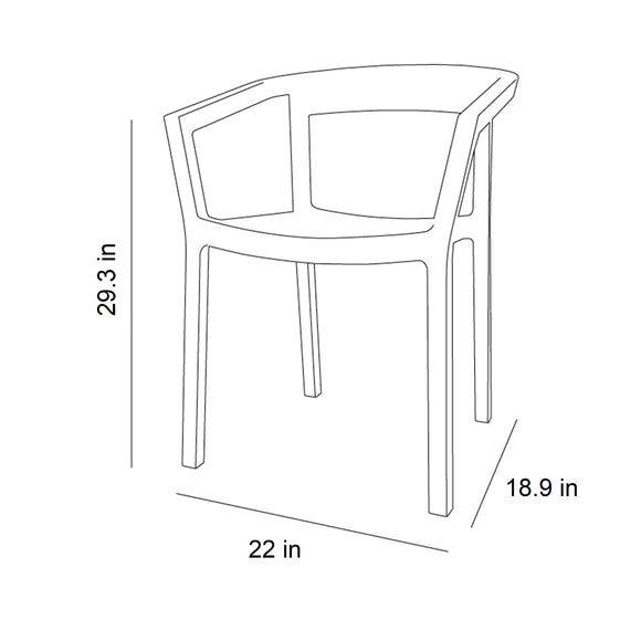 Peach Stacking Outdoor Dining Armchair (Set of 4)