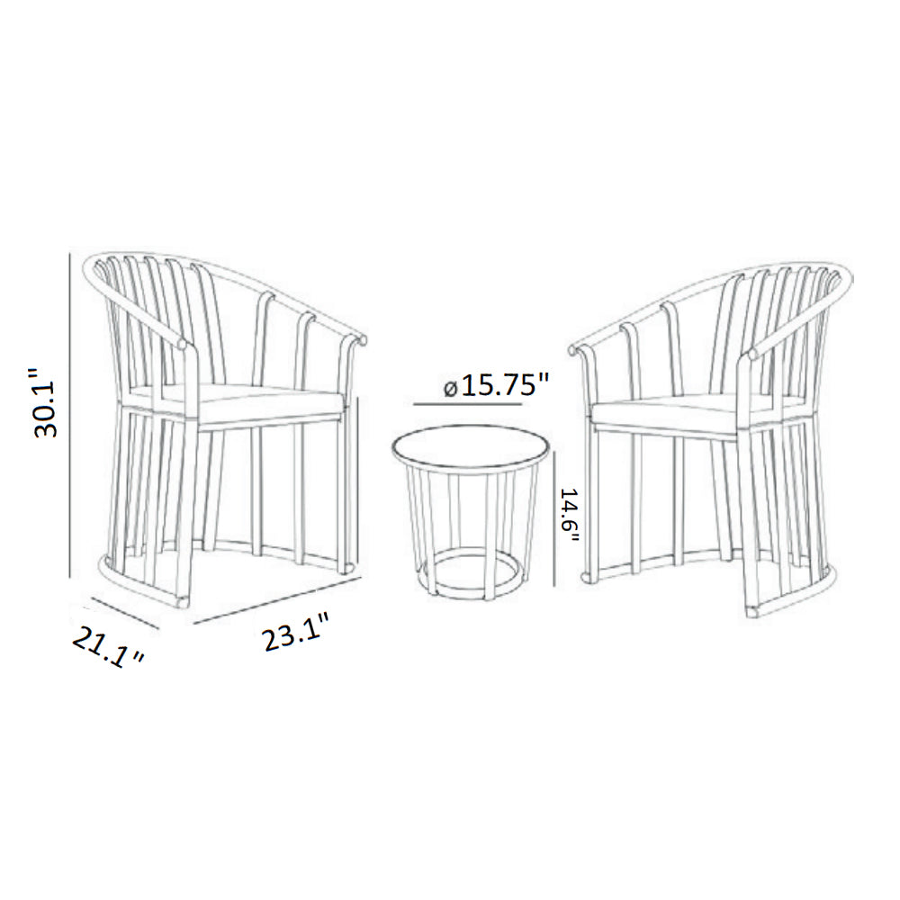 RAFF Outdoor 3-Piece Dining Set