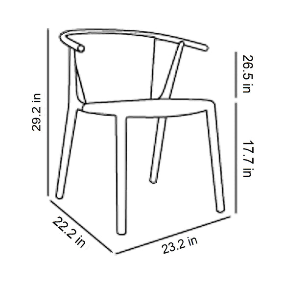 Steely Stacking Outdoor Dining Armchair (Set of 4)