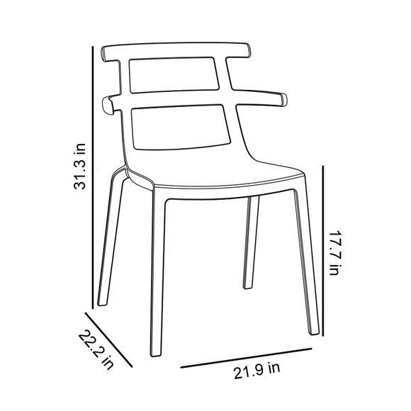 Tokyo Stacking Outdoor Dining Chair (Set of 4)