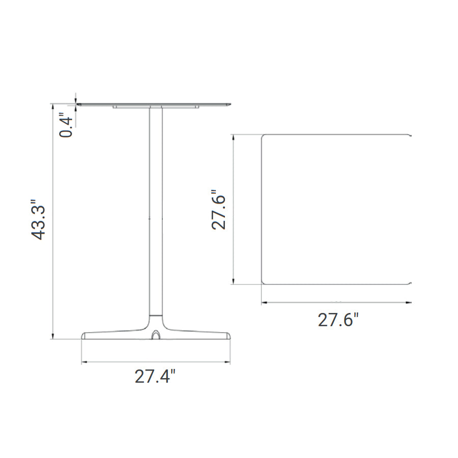 Toledo Outdoor Square High Dining Table