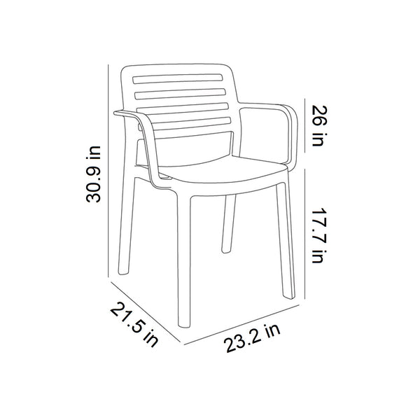 Wind Stacking Outdoor Dining Armchair (Set of 4)