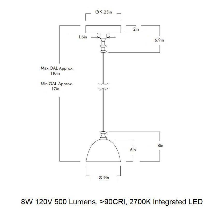 Del Playa Corded LED Pendant Light