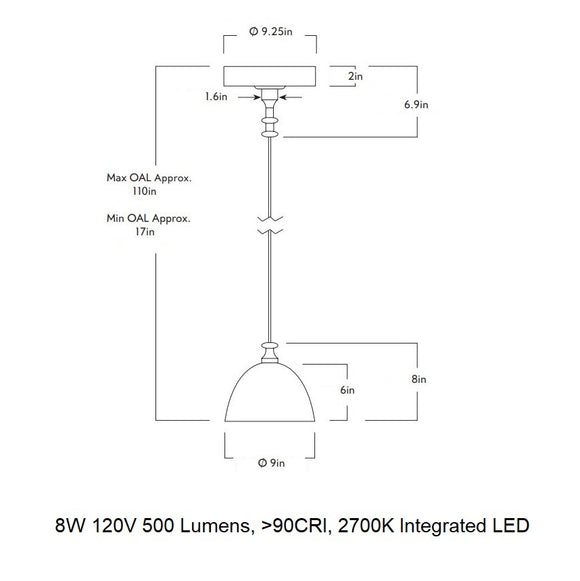Del Playa Corded LED Pendant Light