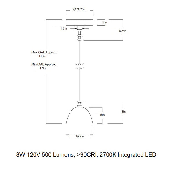 Del Playa Corded LED Pendant Light