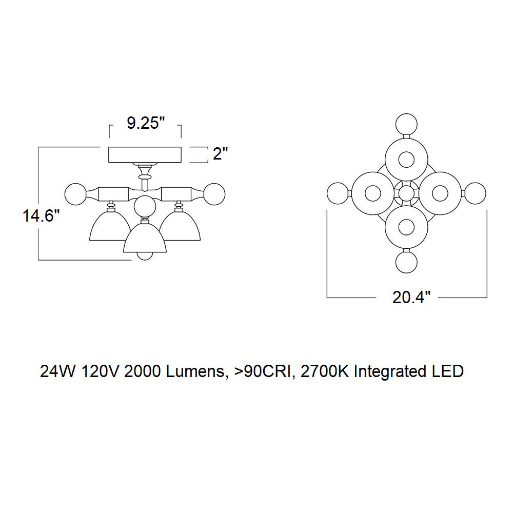 Del Playa LED Semi Flush Mount