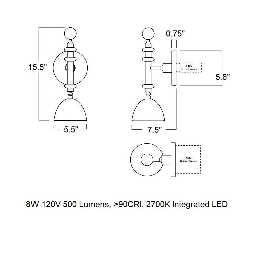 Del Playa LED Wall Sconce