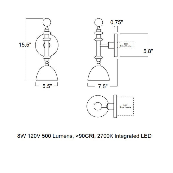 Del Playa LED Wall Sconce