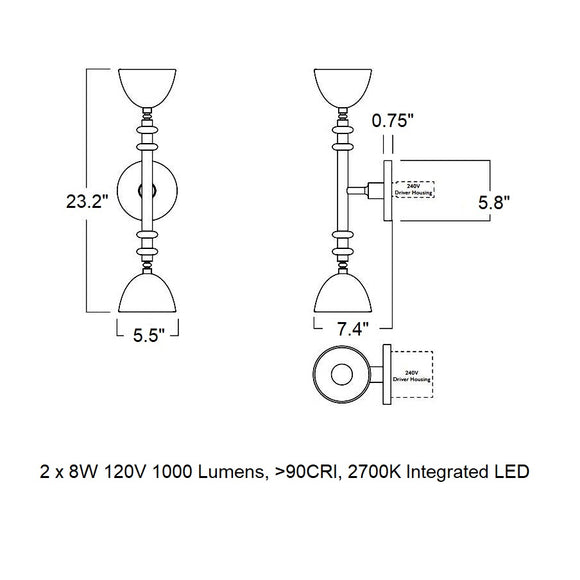 Del Playa LED Wall Sconce